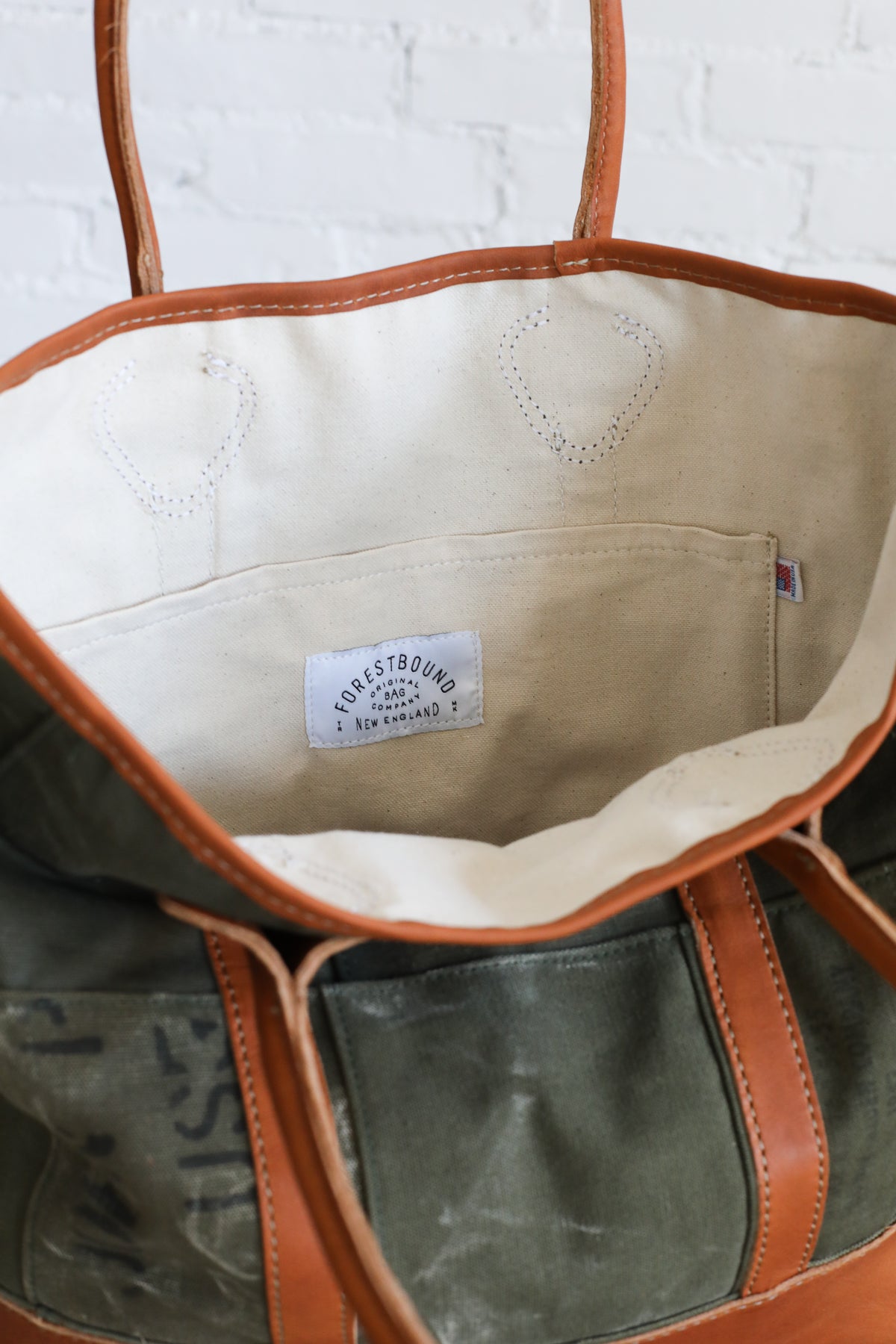 WWII era Salvaged Canvas Patchwork Carryall