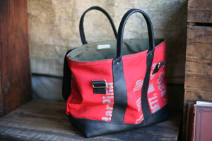 1950's era Canvas and Leather Carryall - SOLD