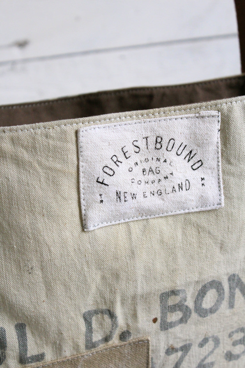 WWII era Patched Canvas Tote Bag