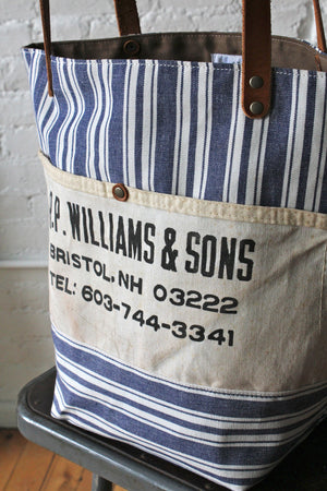 Liberty Stripe Cotton and Work Apron Tote Bag