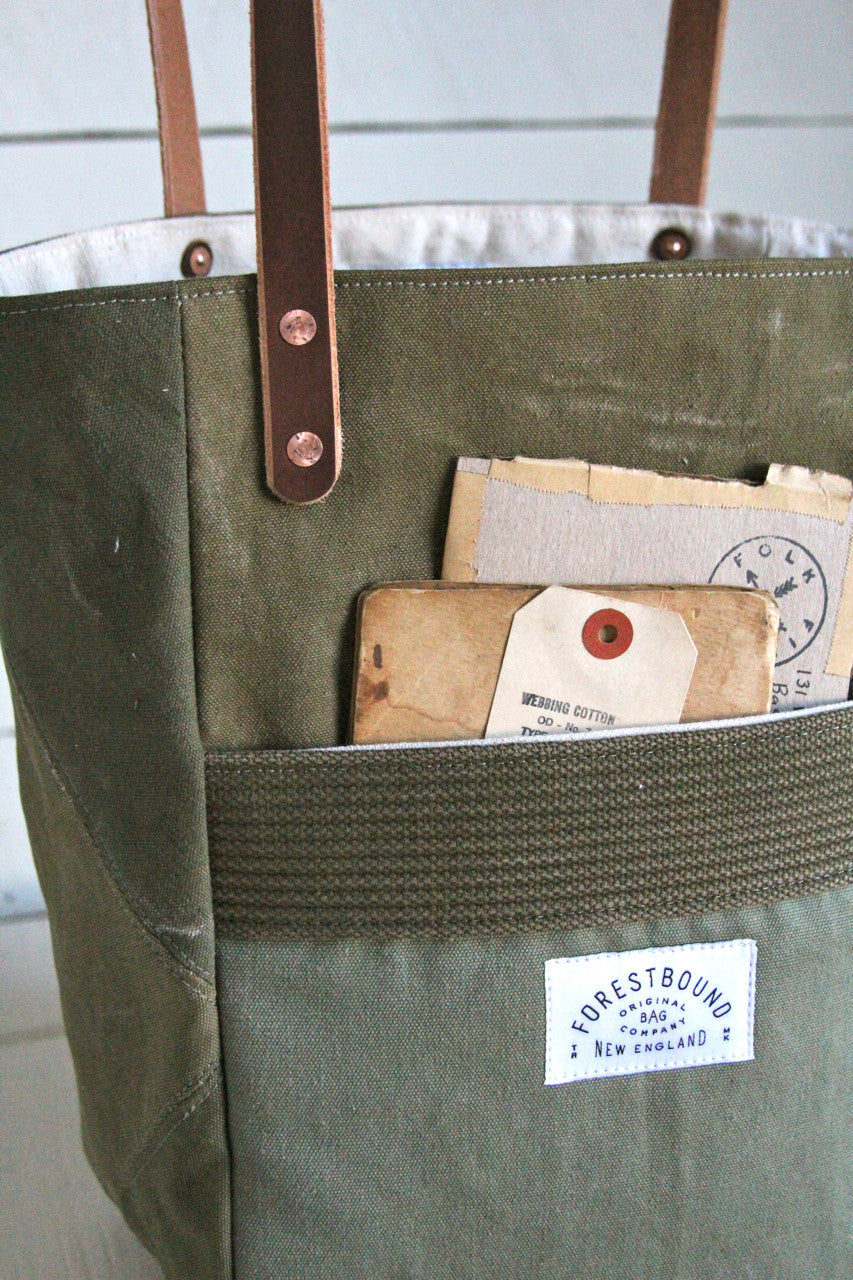 WWII era Canvas Pocket Tote Bag