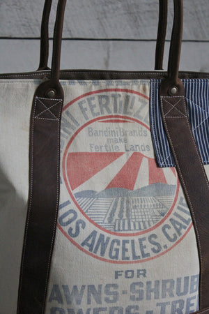 1950's era Patched Feed Sack Carryall