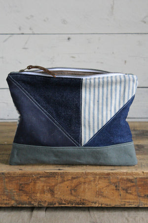1940's era Quilted Denim and Canvas Utility Pouch