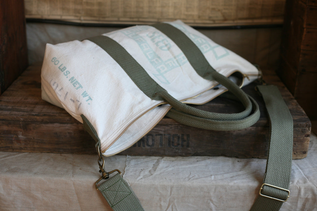 1940's era Cotton Feedsack Weekend Bag - SOLD