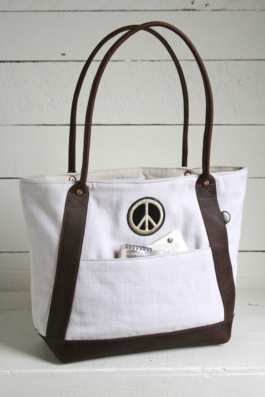 1940's era Canvas and Leather Carryall