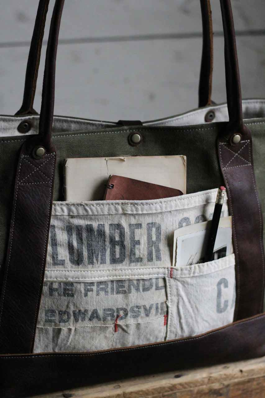 WWII era Canvas & Lumber Apron Weekend Bag