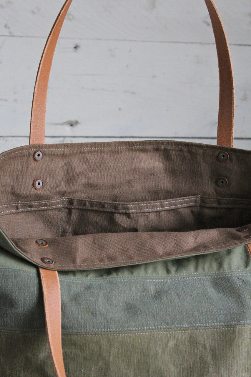 WWII era Pieced Canvas Tote Bag