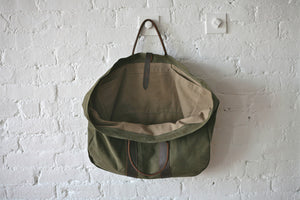 WWII era Canvas & Leather Carryall - SOLD