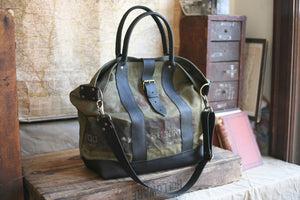 WWII era Canvas & Leather Weekend Bag - SOLD