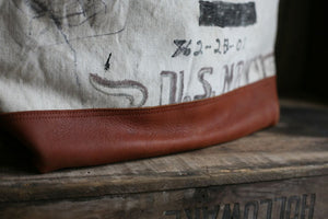 WWII era USN Canvas and Leather Carryall - SOLD