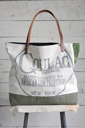 1940's era Patched Feed Sack Tote Bag