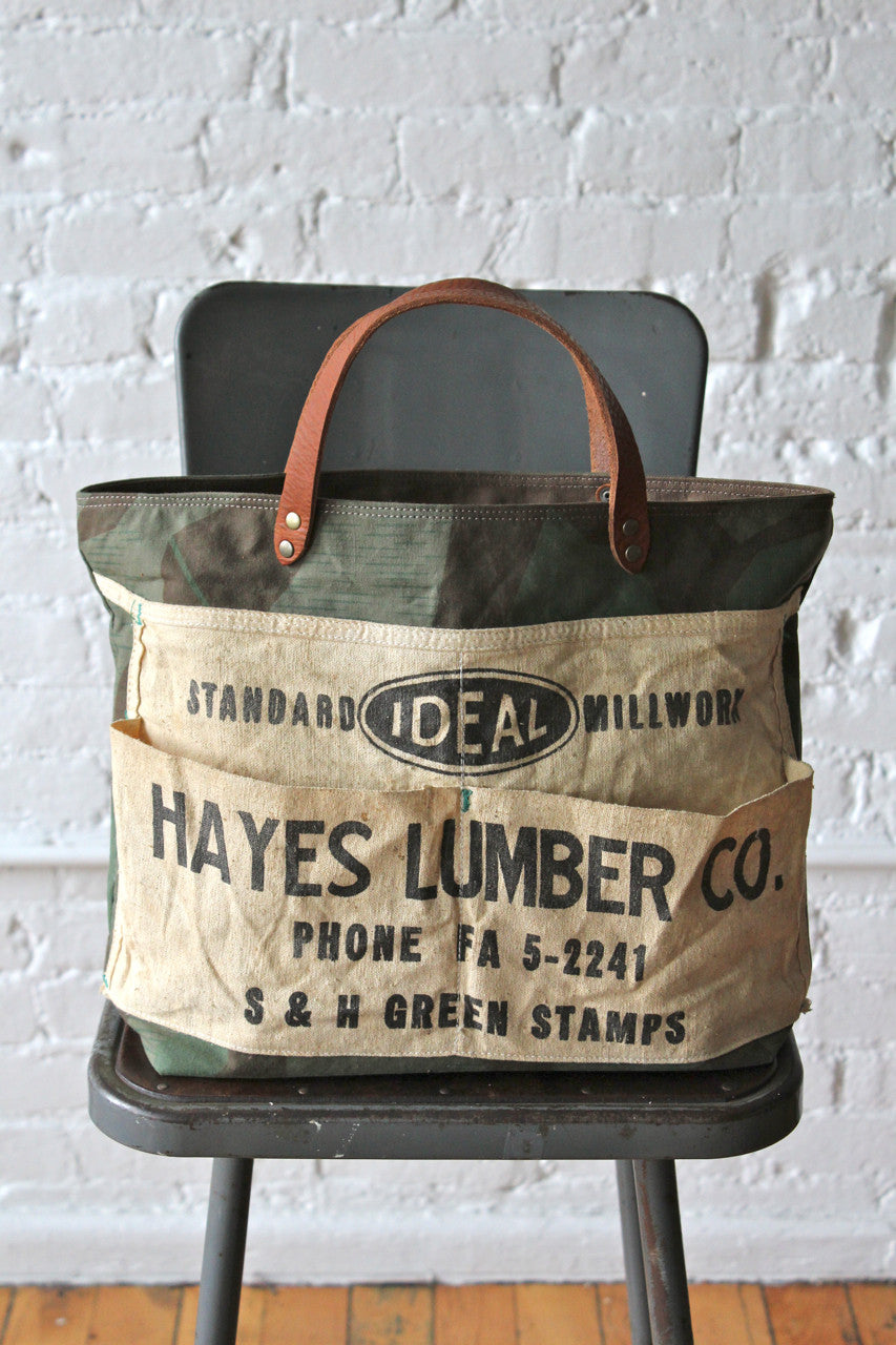 WWII era Swiss Camo & Work Apron Tote Bag