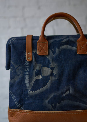 WWII era Salvaged USN Denim Carryall