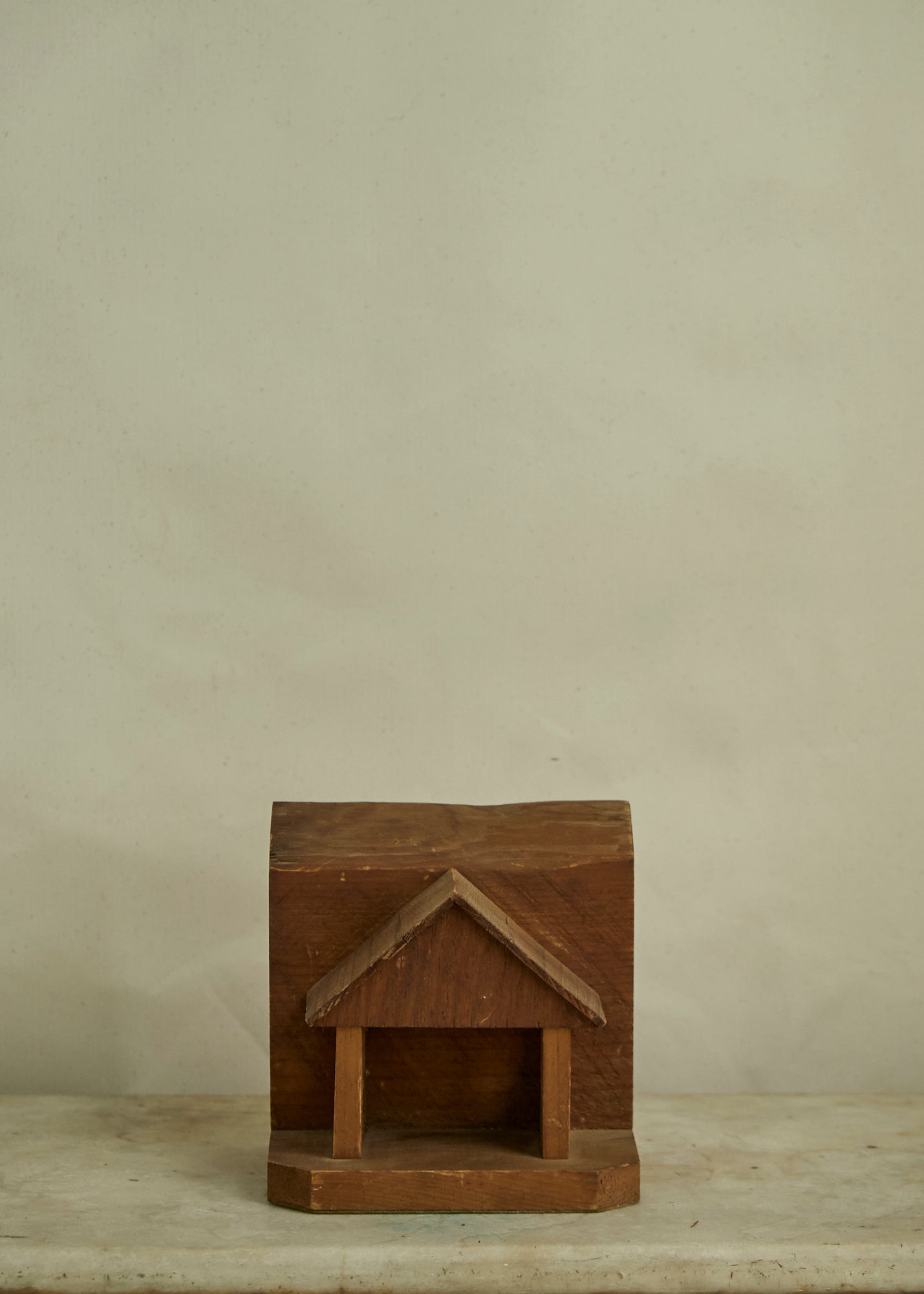 Handmade Folk Art Cabin Book Ends
