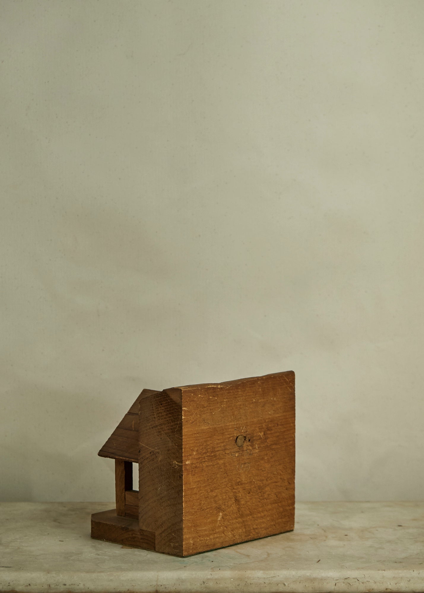 Handmade Folk Art Cabin Book Ends