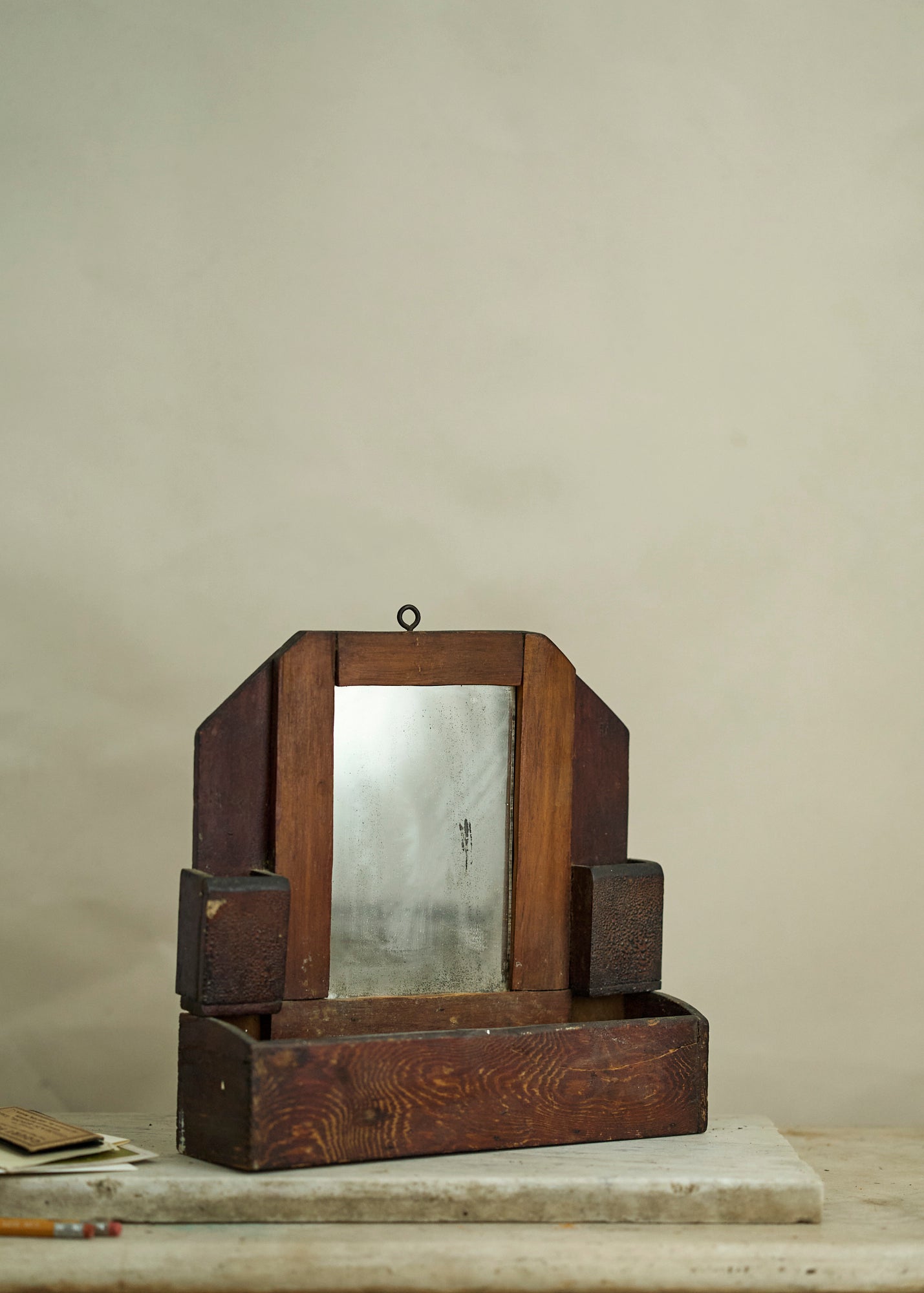 Folk Art Wooden Wall Caddy