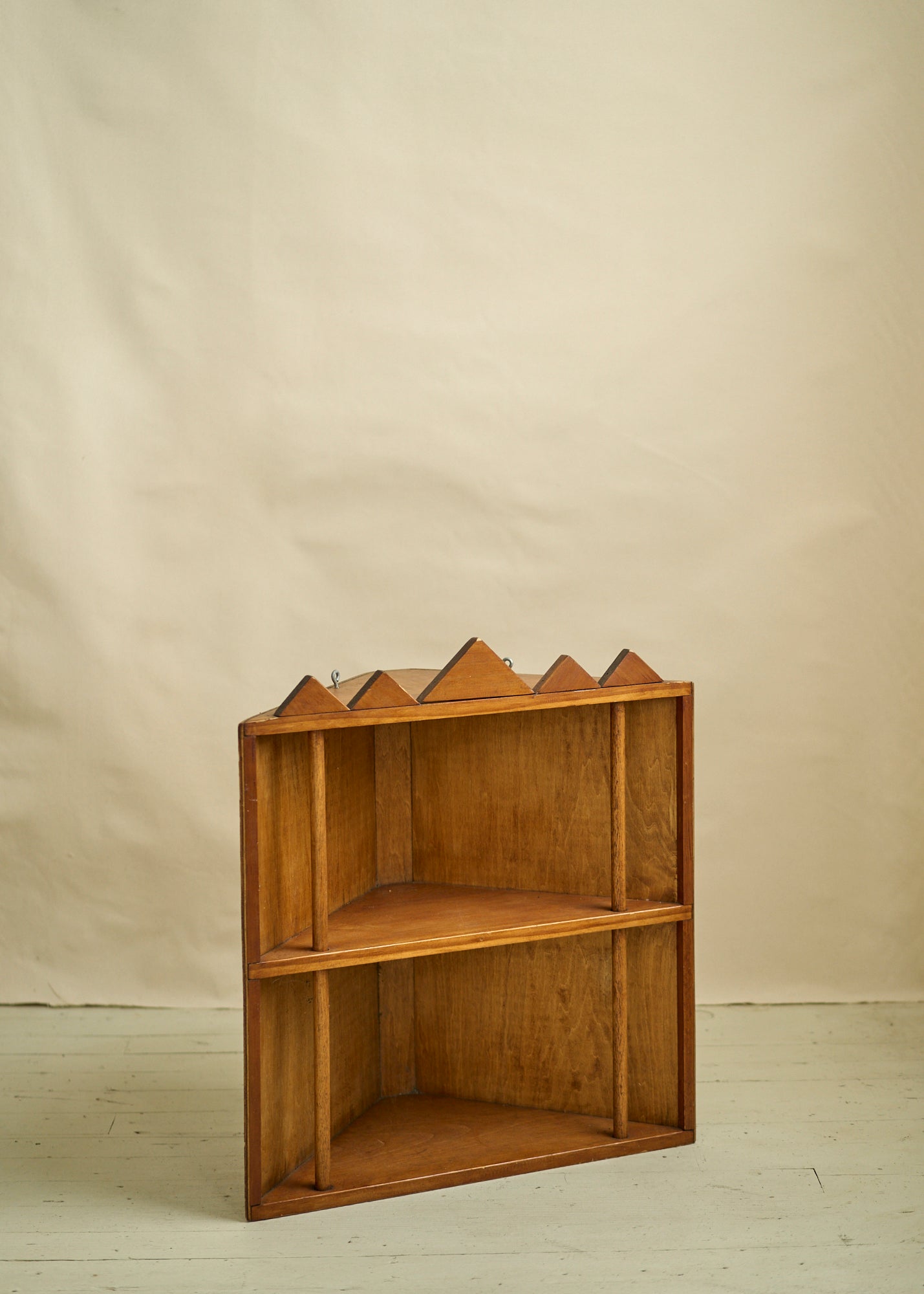 Folk Art Handmade Wood Corner Shelf