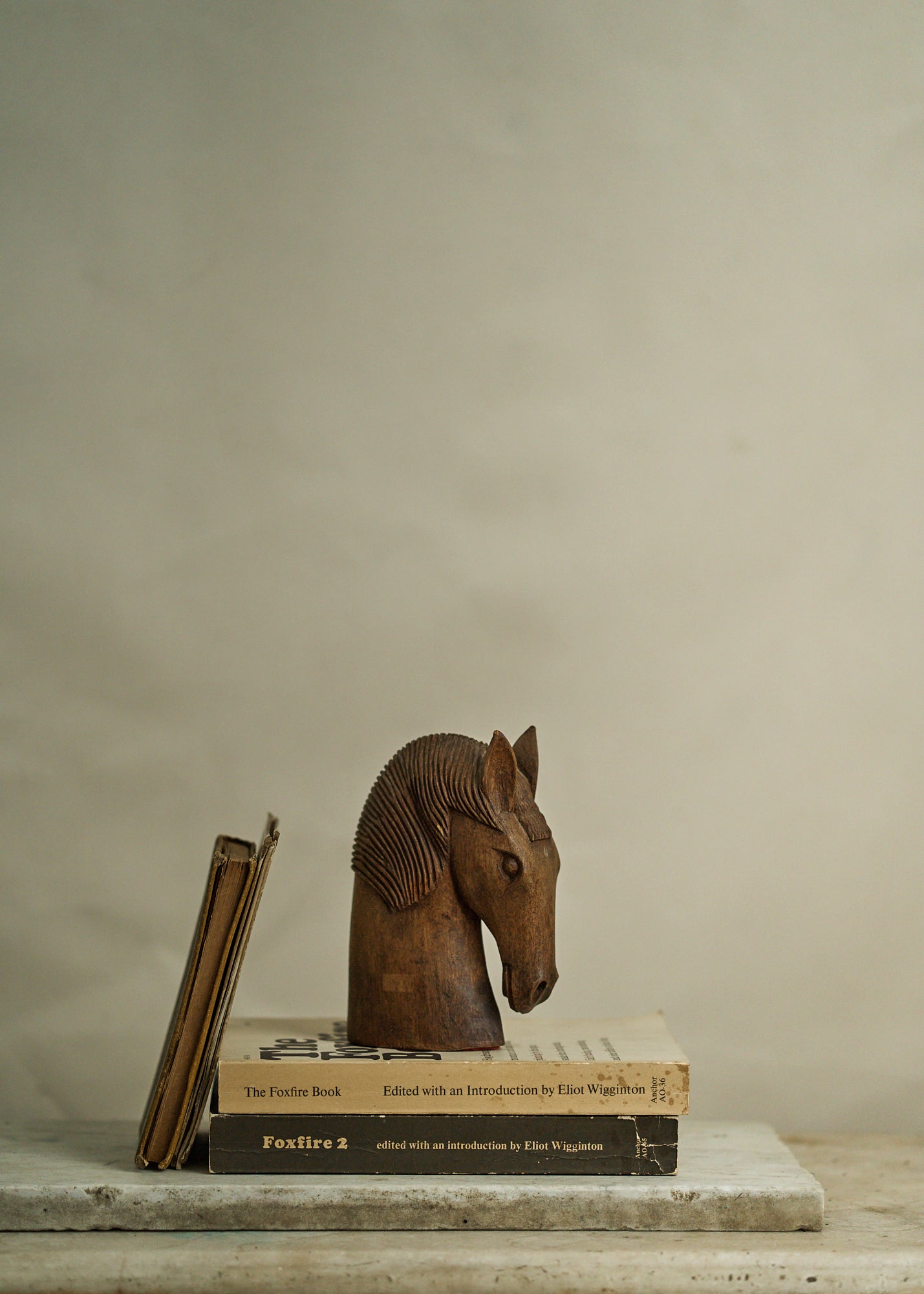Wood Horse Bookends