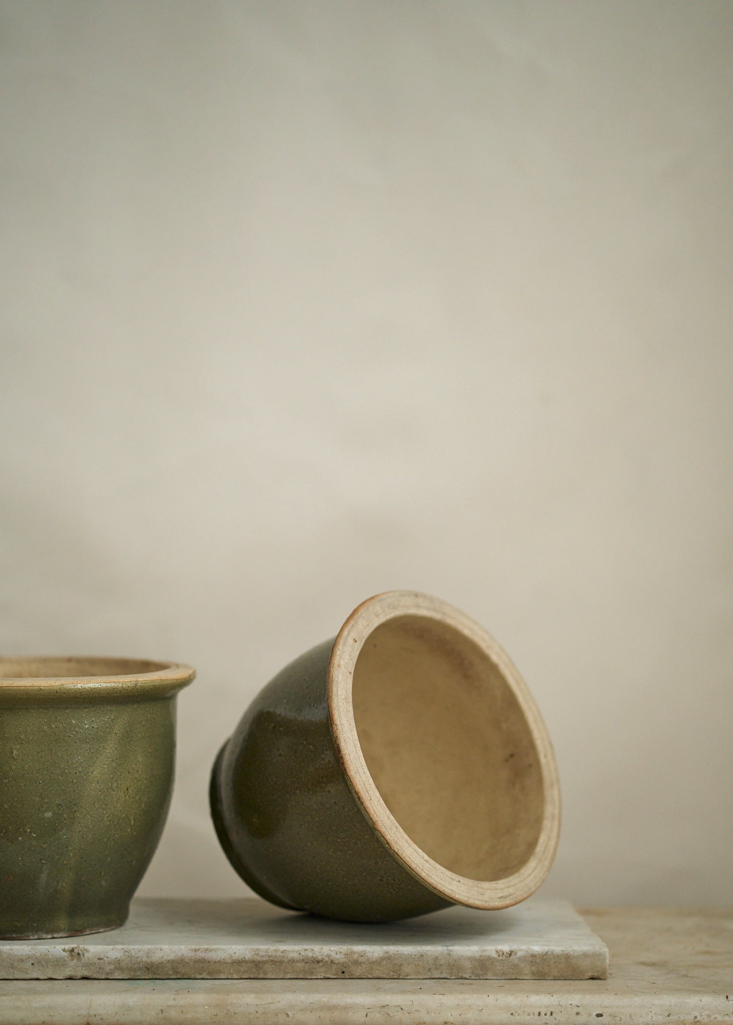 Vintage Sage Green Ceramic Planter