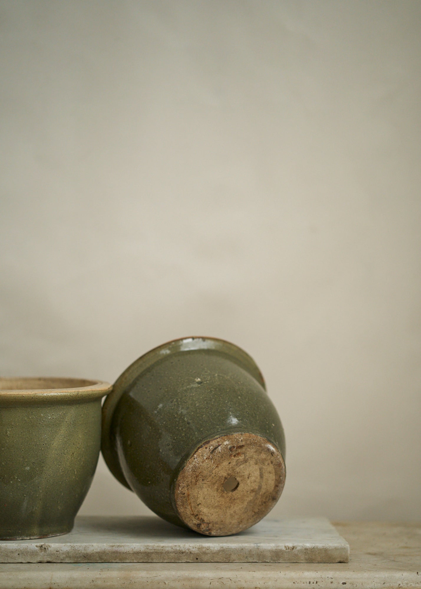 Vintage Sage Green Ceramic Planter