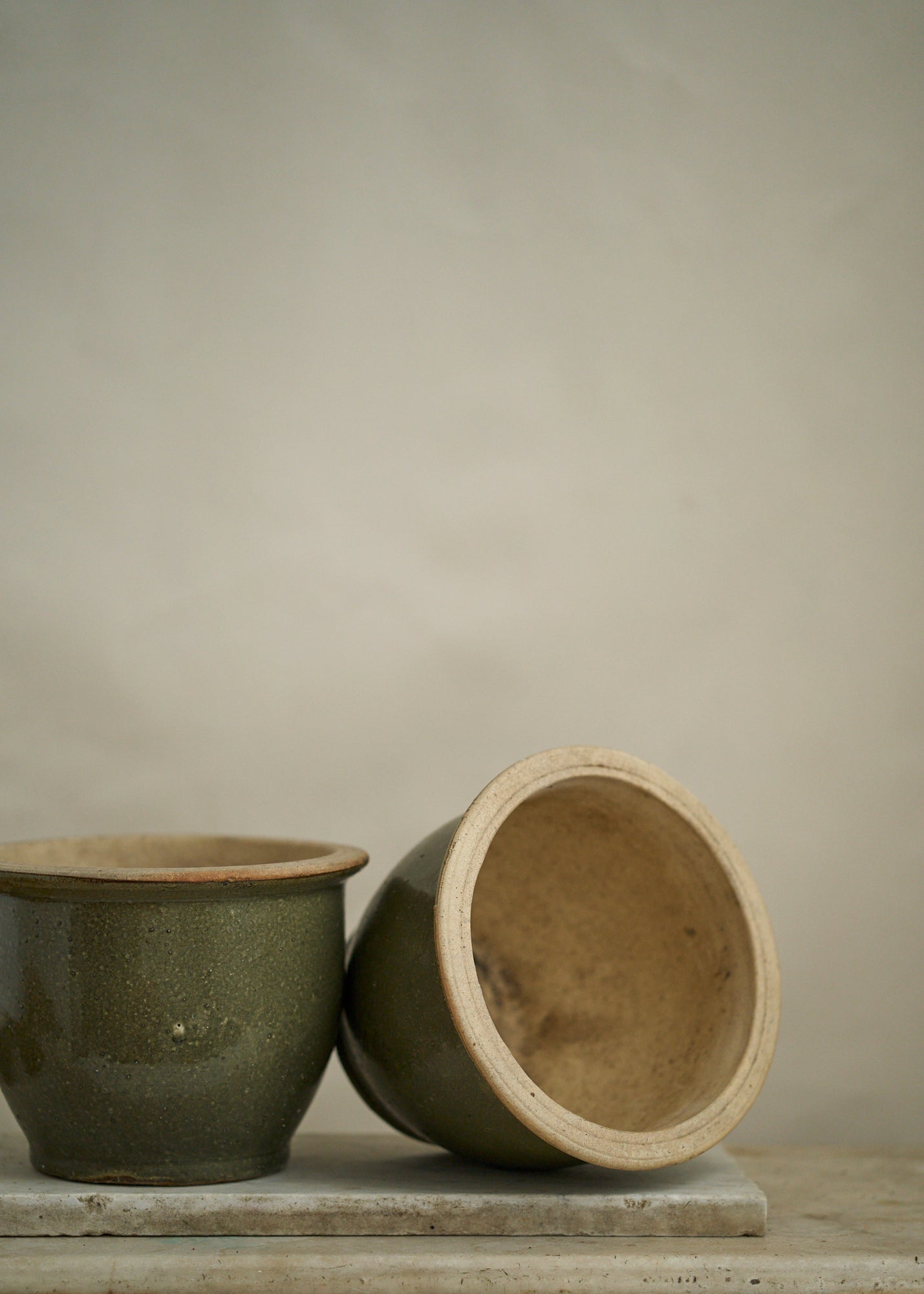 Vintage Sage Green Ceramic Planter