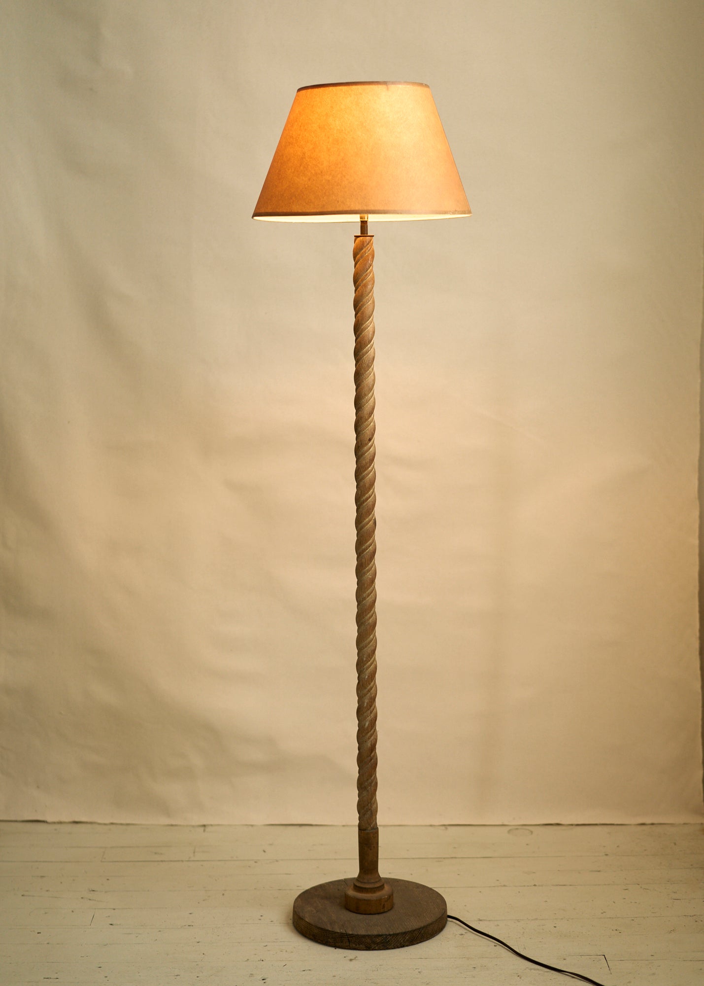 Turned Wood Floor Lamp