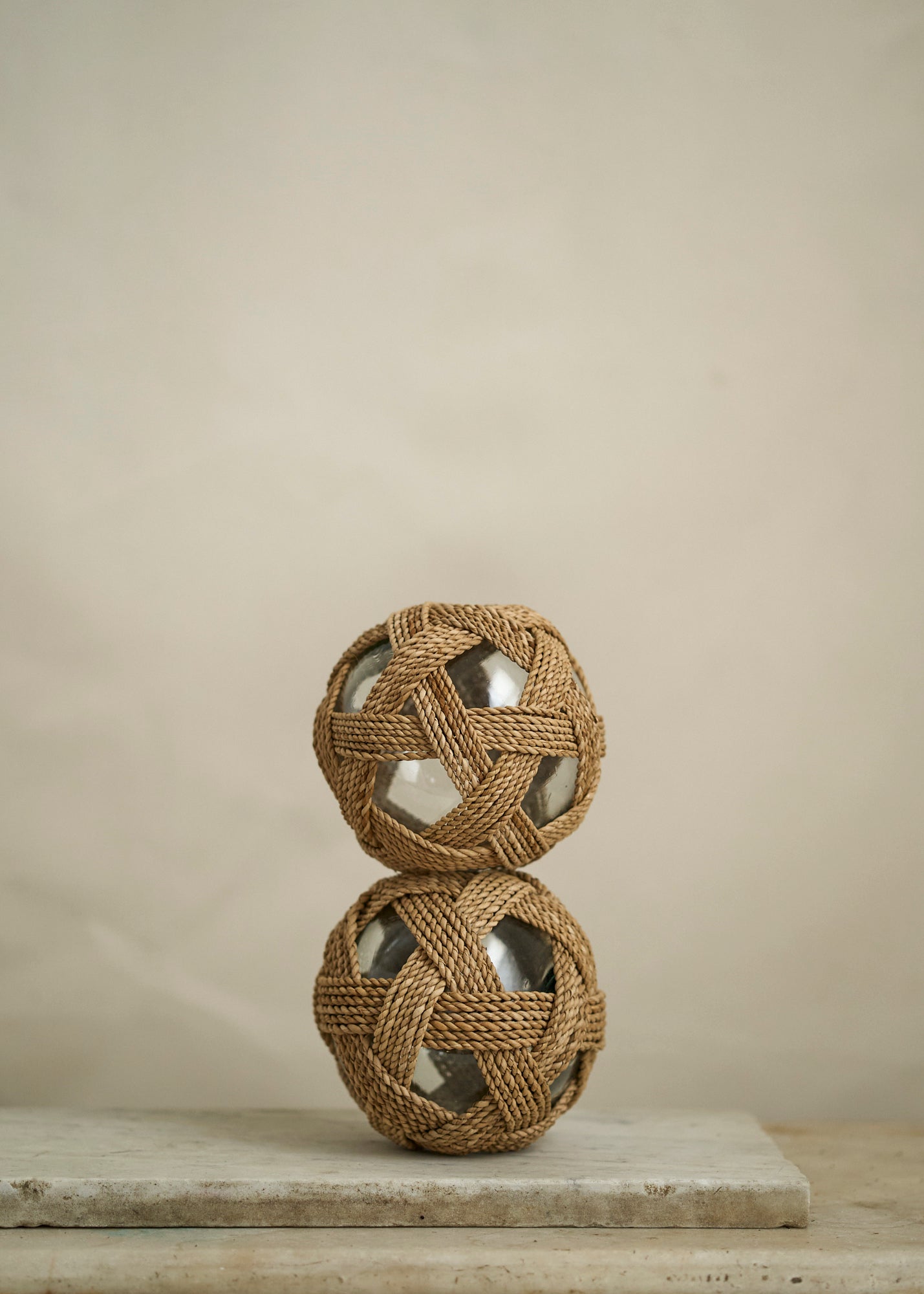 Vintage Rope Wrapped Glass Float