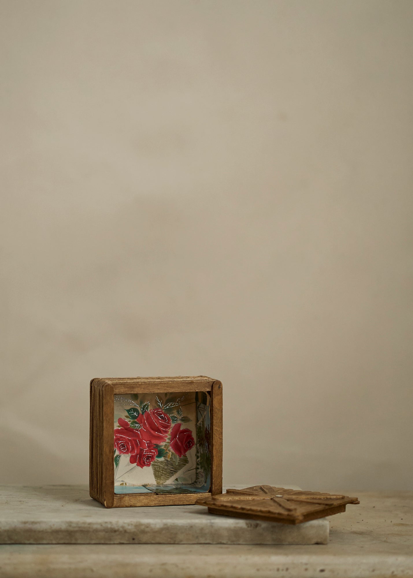 Folk Art Wooden Keepsake Box