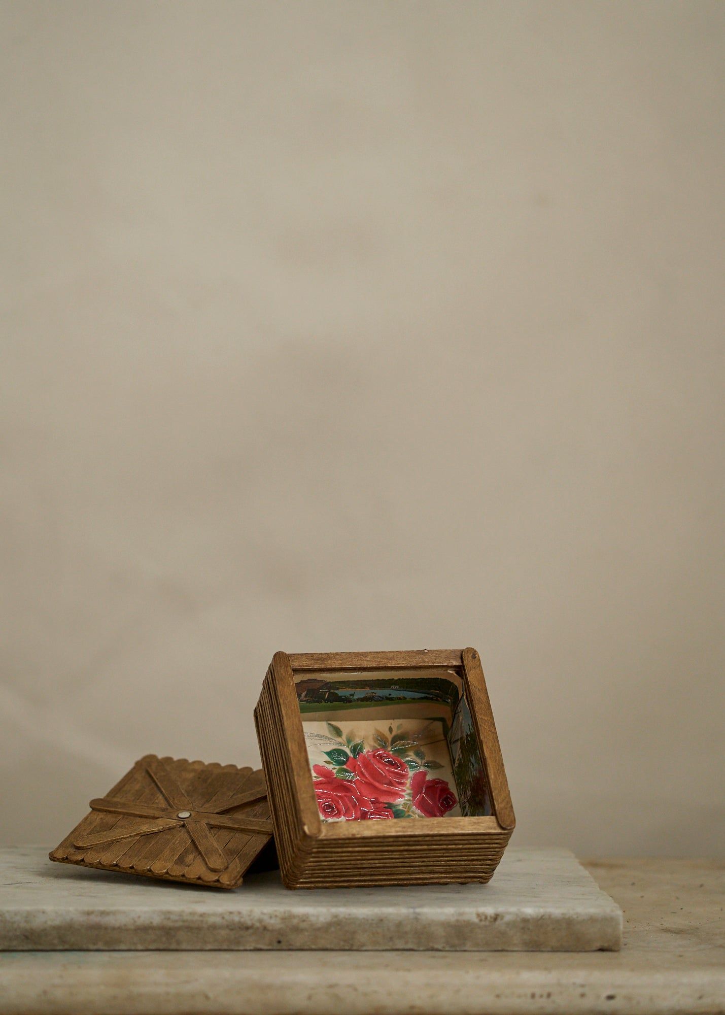 Folk Art Wooden Keepsake Box