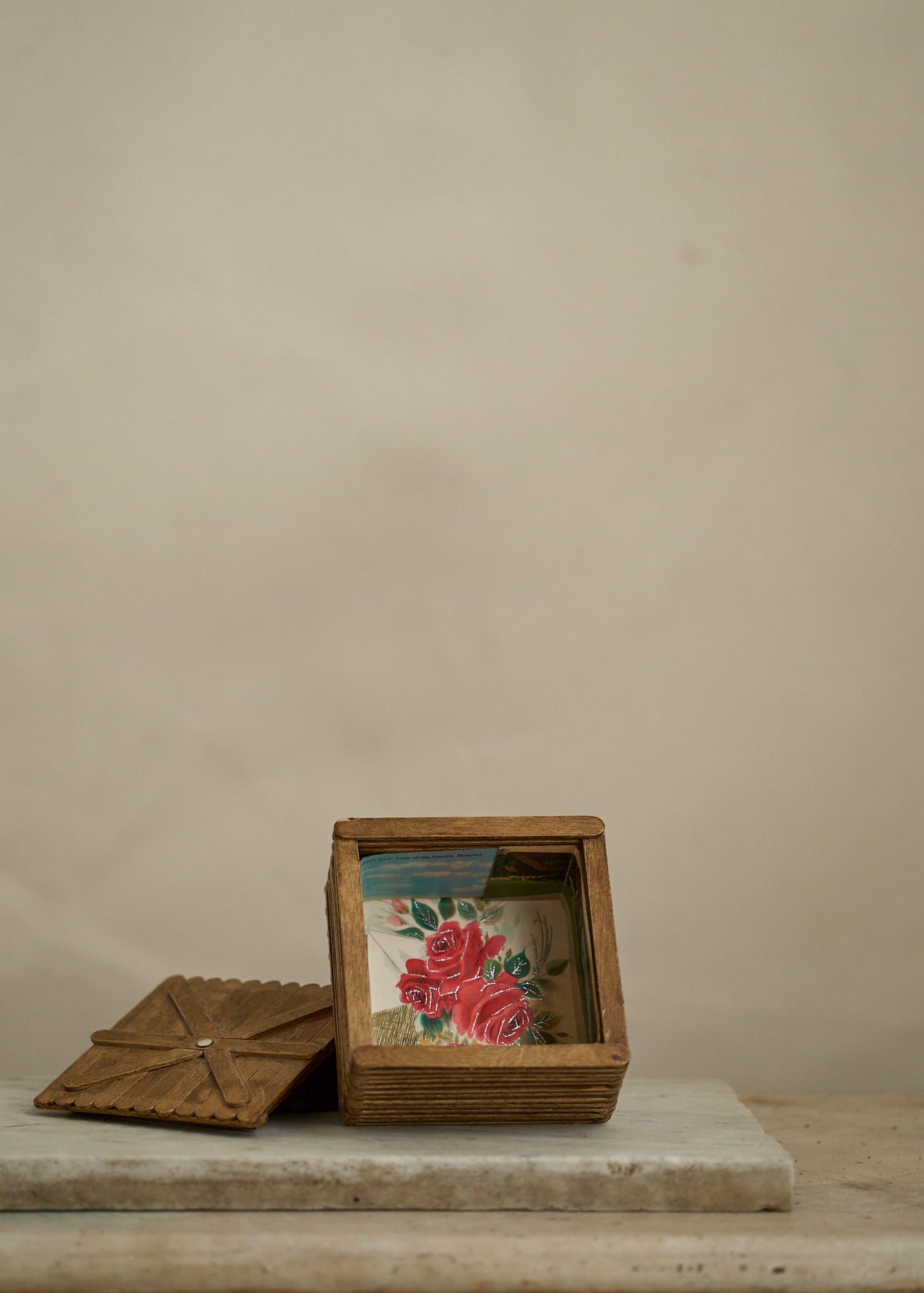 Folk Art Wooden Keepsake Box