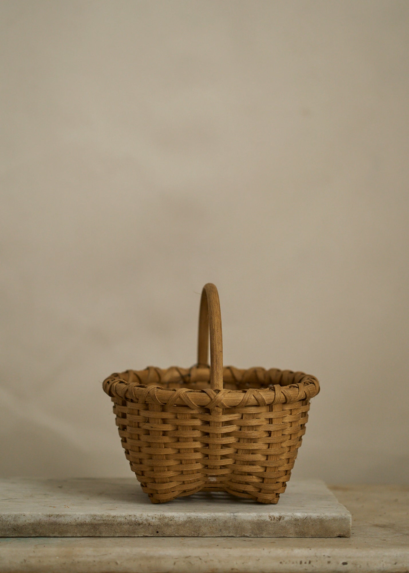 Vintage Woven Handled Basket