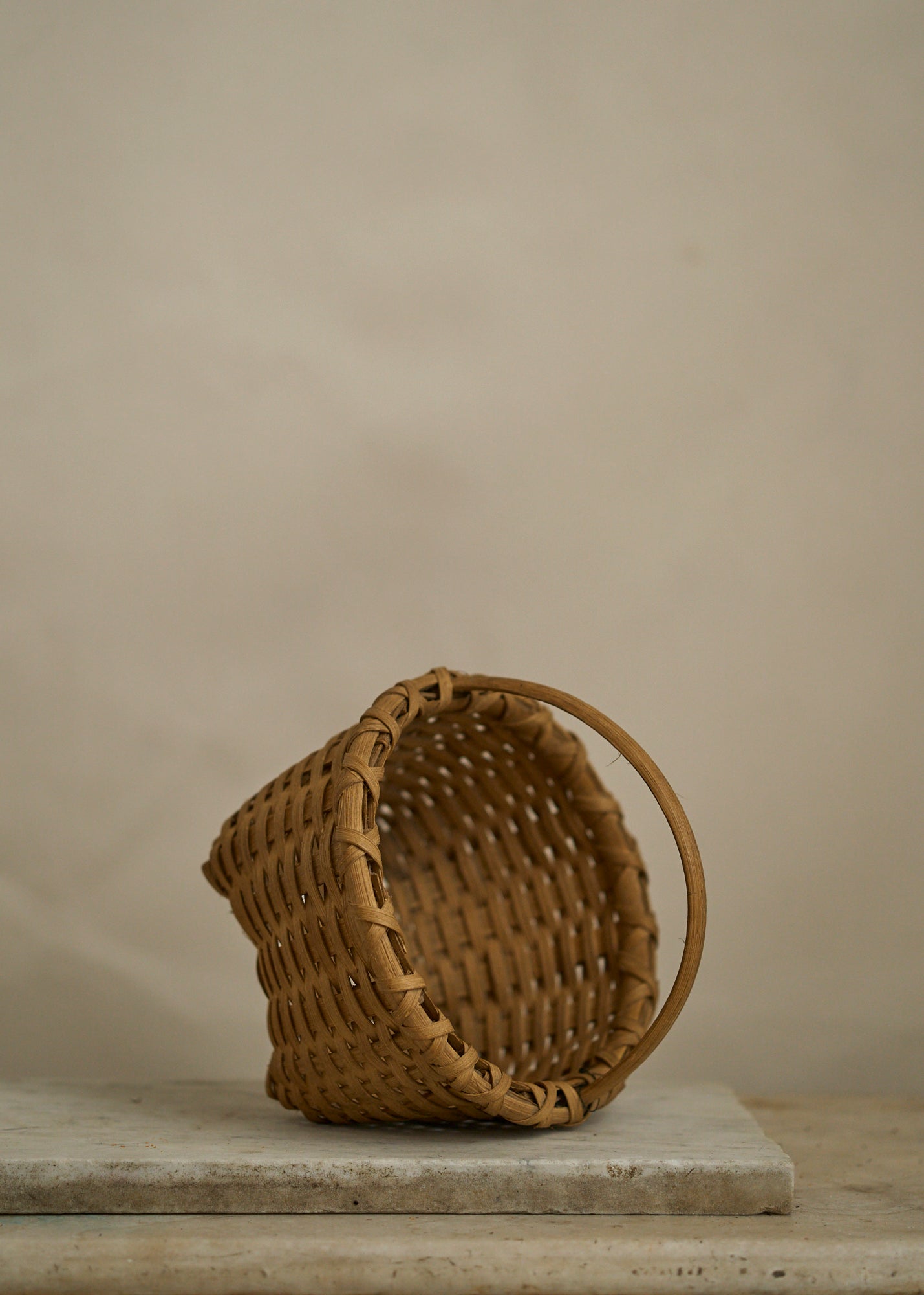 Vintage Woven Handled Basket