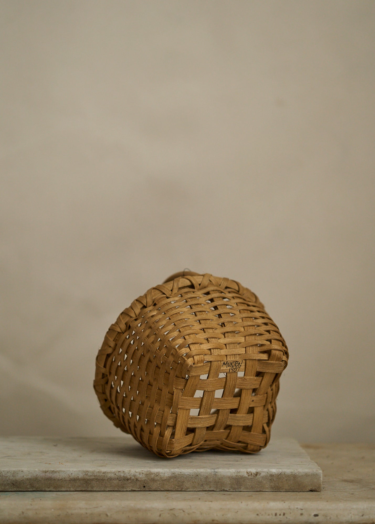 Vintage Woven Handled Basket