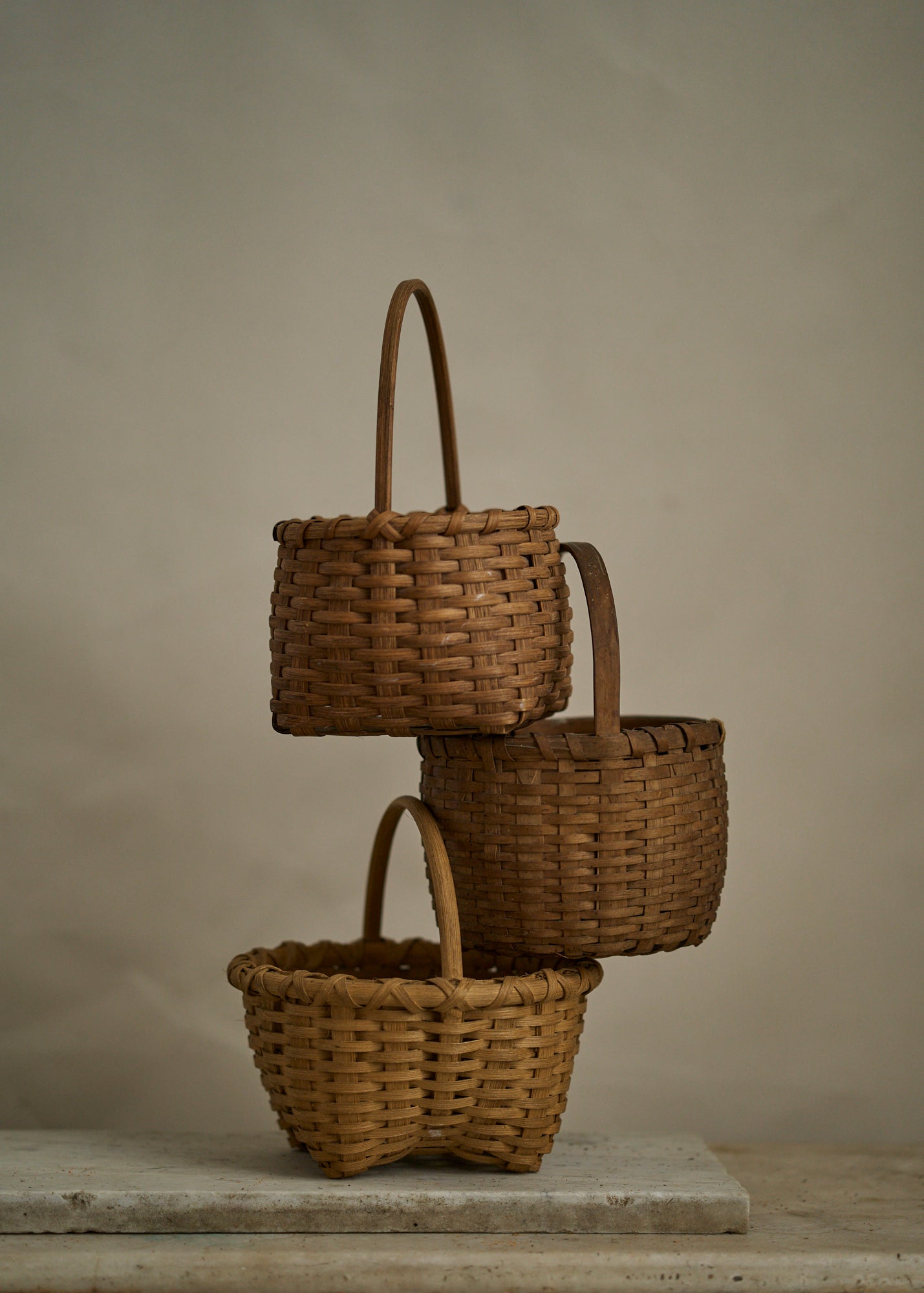 Handmade Woven Long Handled Basket