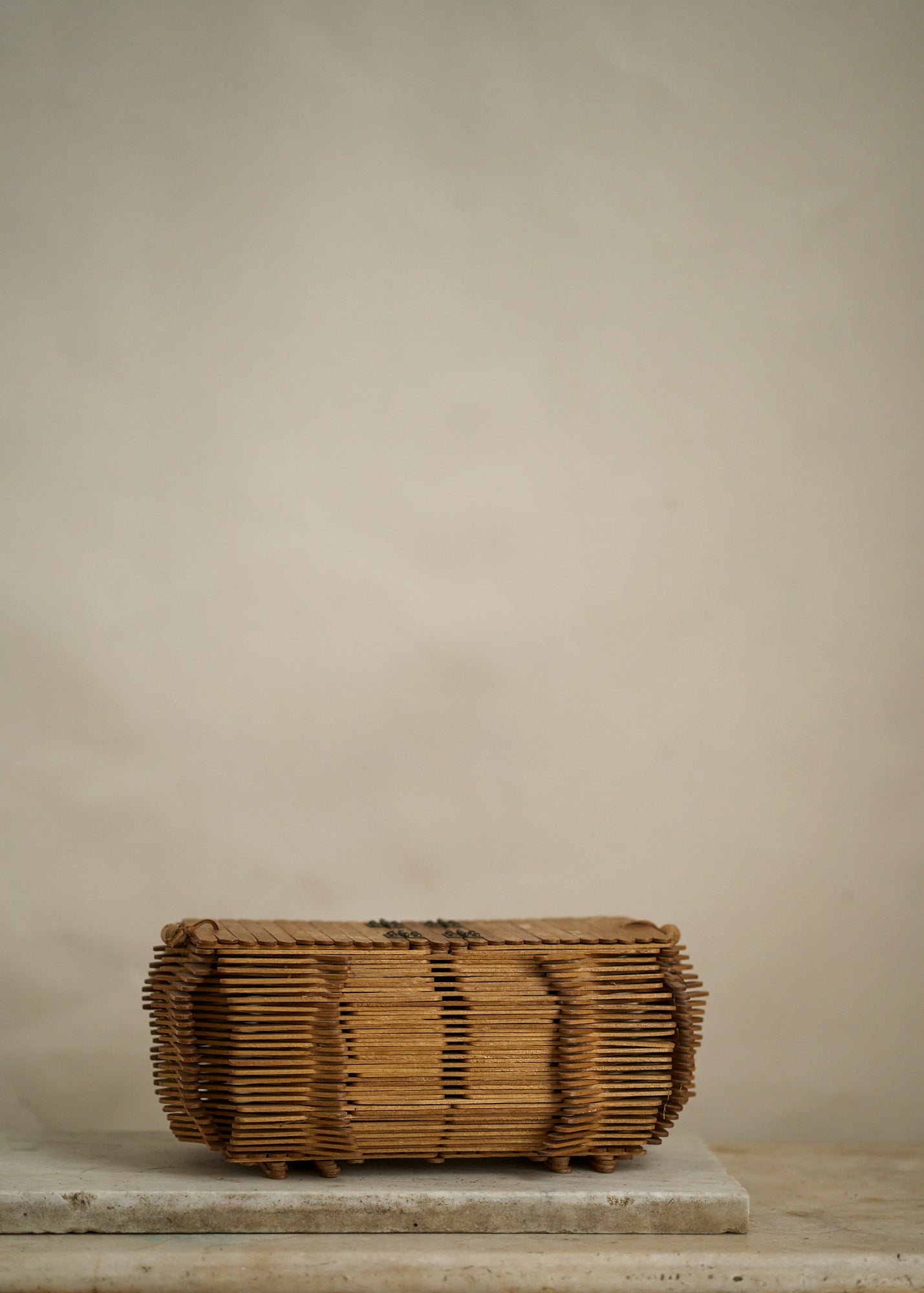 Antique Tramp Art Keepsake Basket