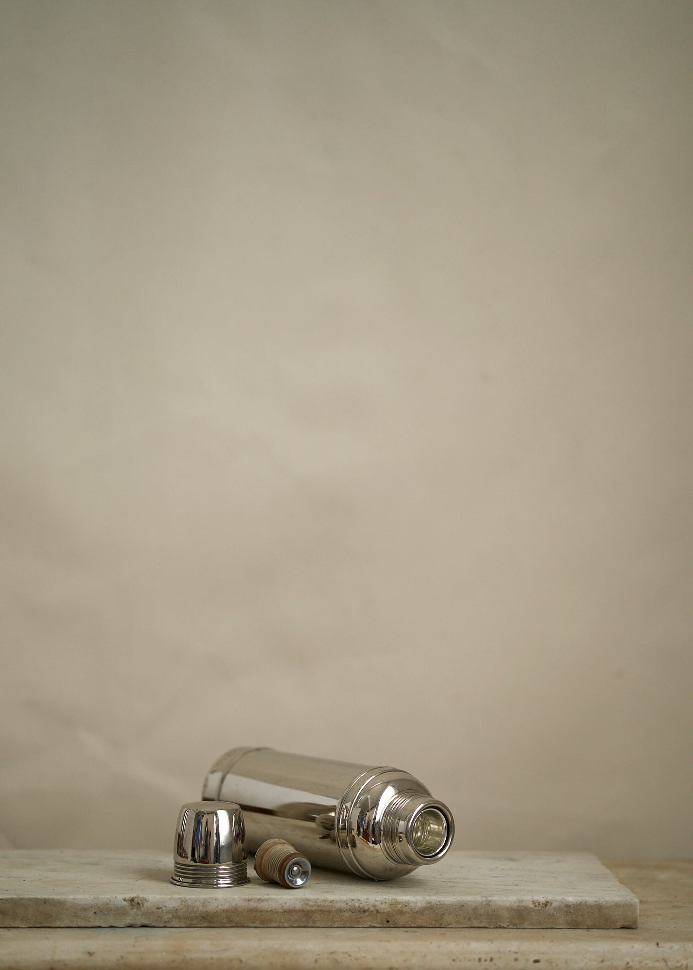 Antique Picnic Thermos Trio in Leather Case