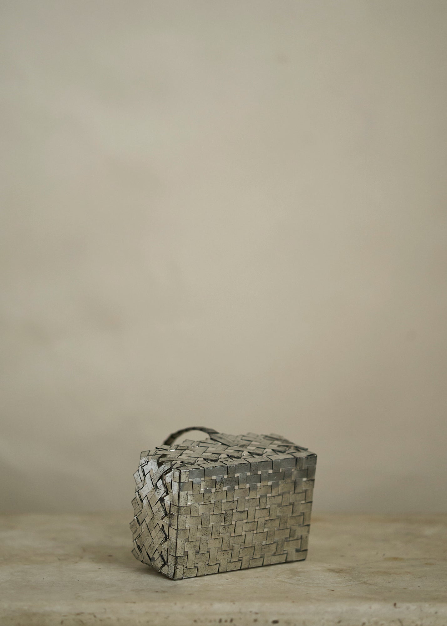 Folk Art Woven Metal Basket