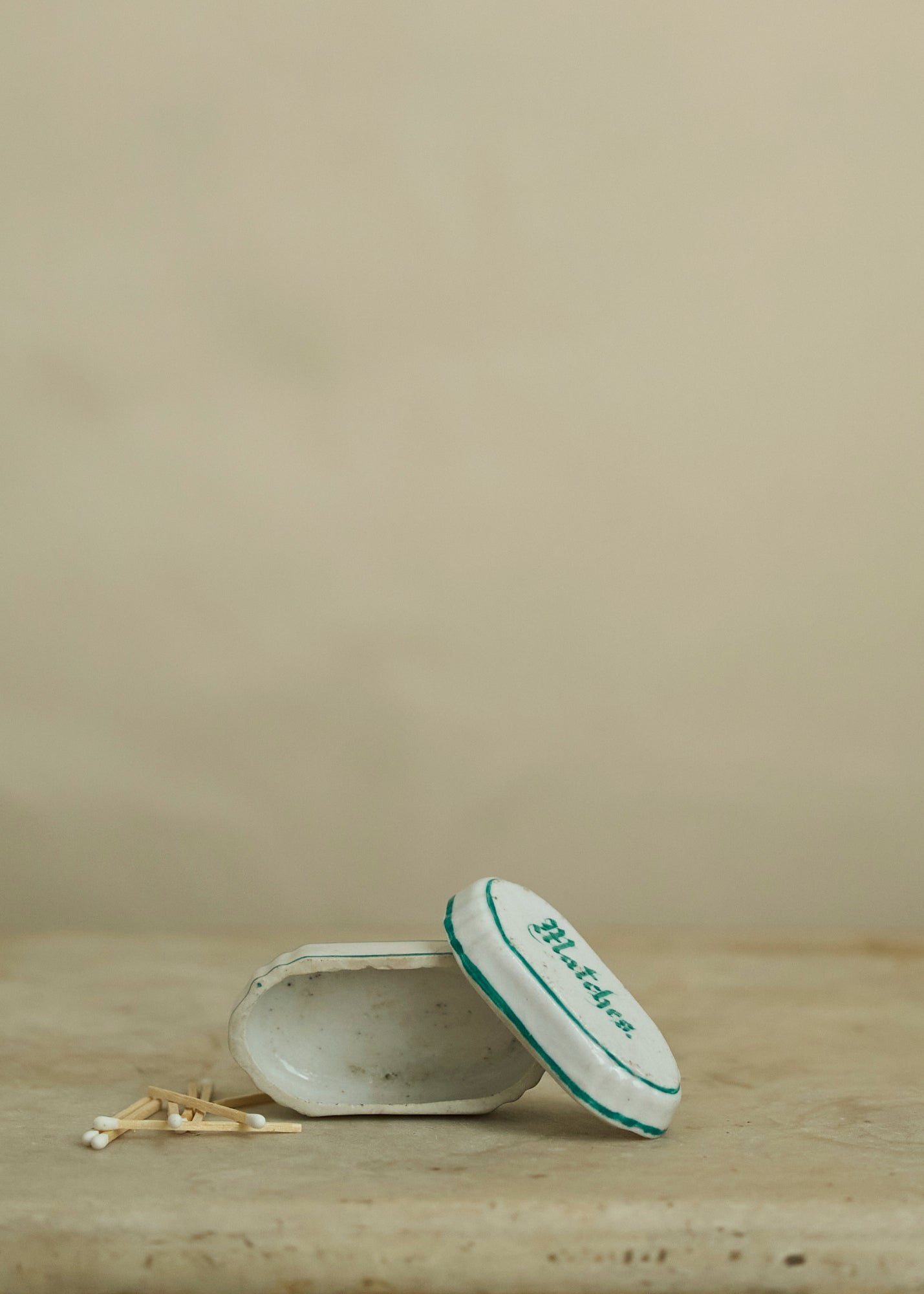 Antique Ceramic Match Safe