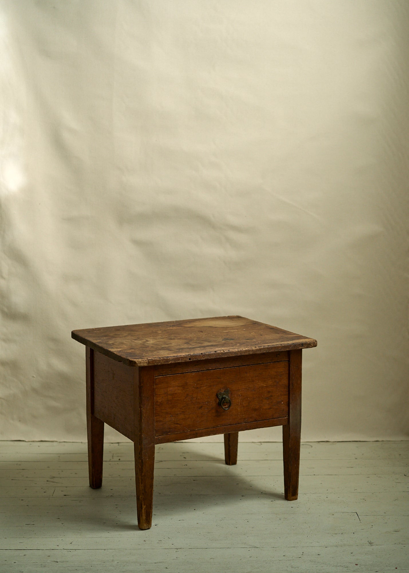 Antique Wooden Side Table with Drawer