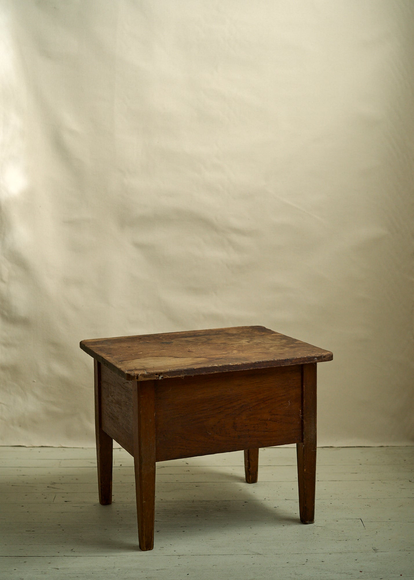 Antique Wooden Side Table with Drawer