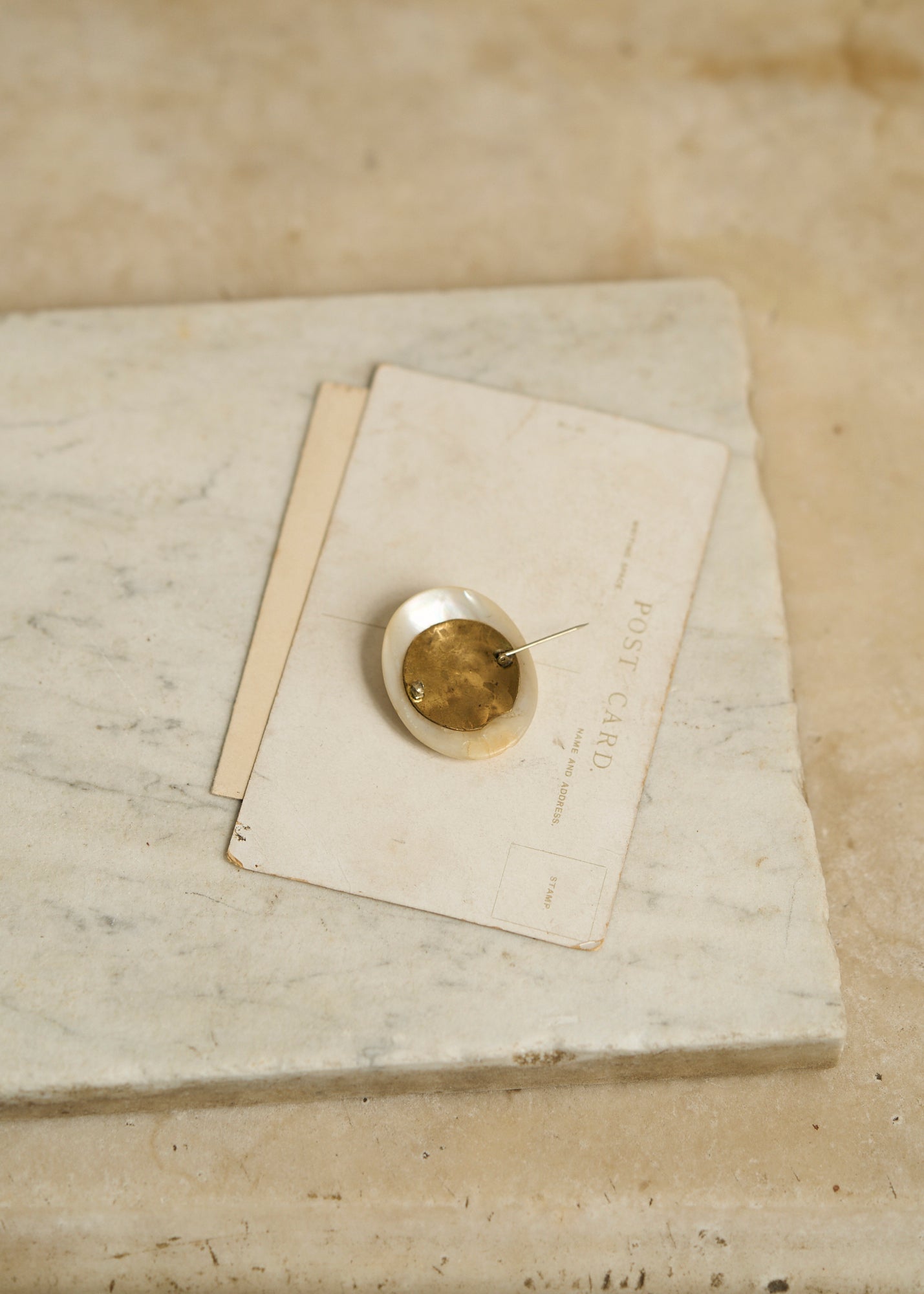 Antique Mother of Pearl Cherub Brooch