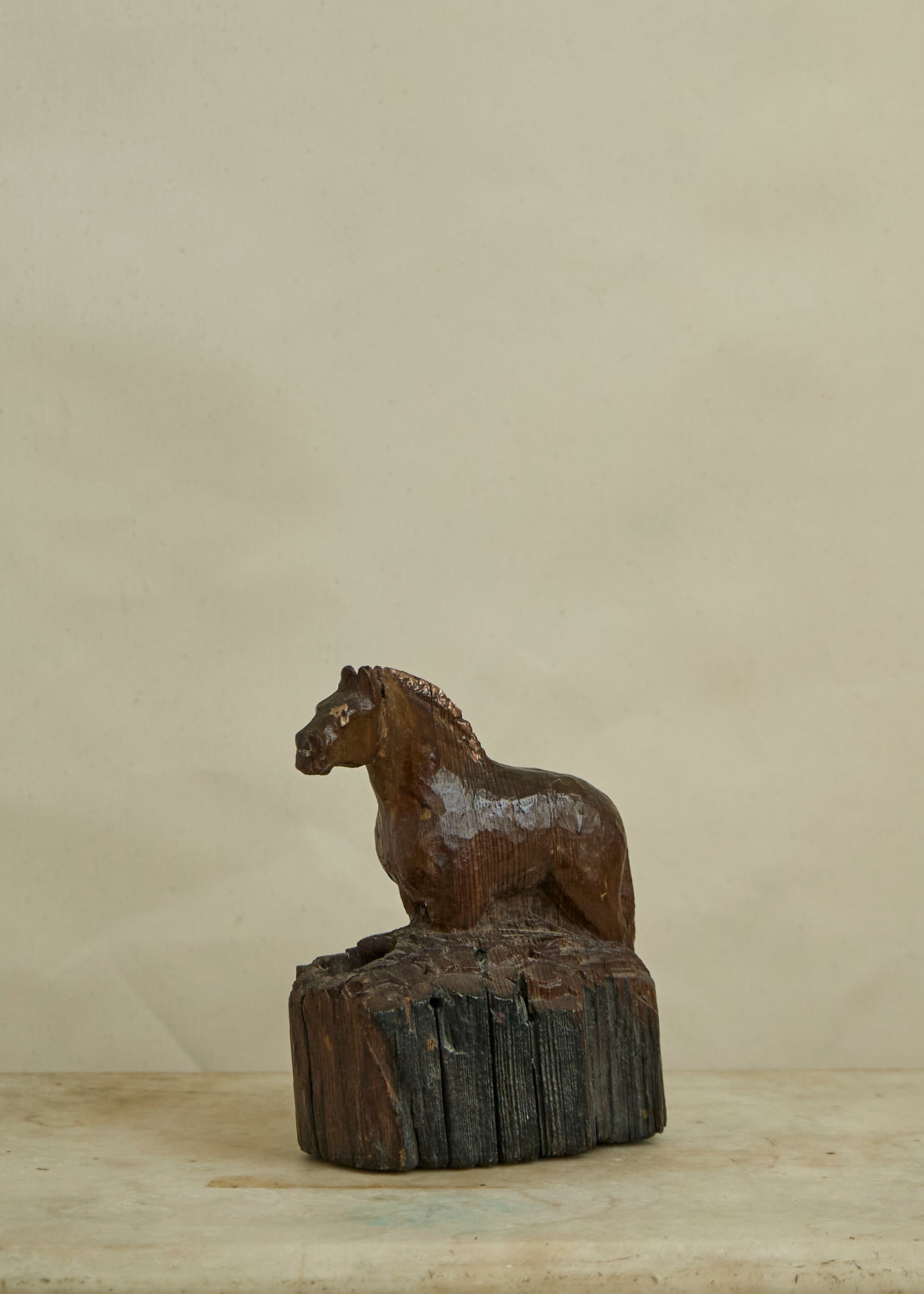 Folk Art Wooden Horse Desk Caddy