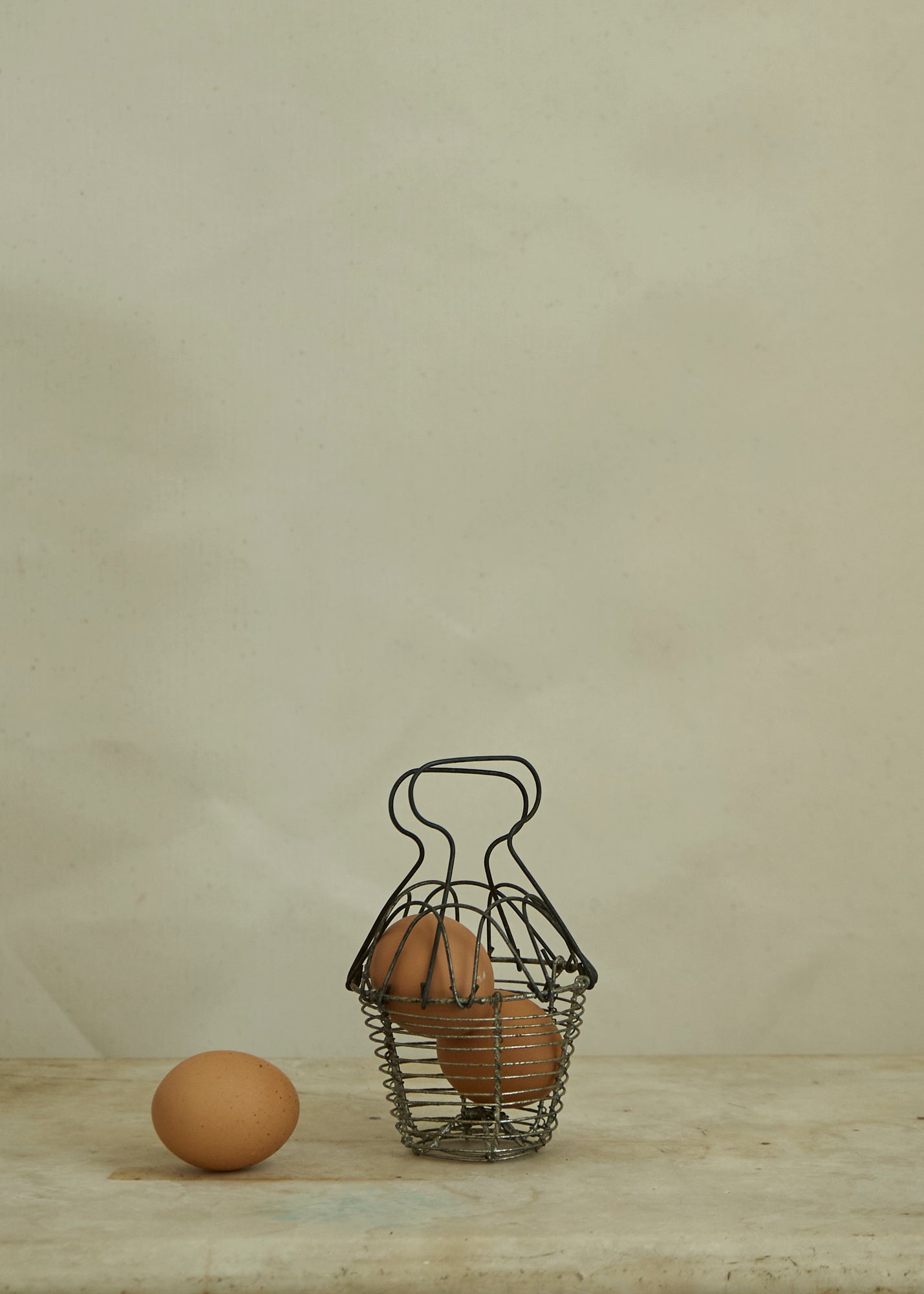 Antique Primitive Wire Egg Basket