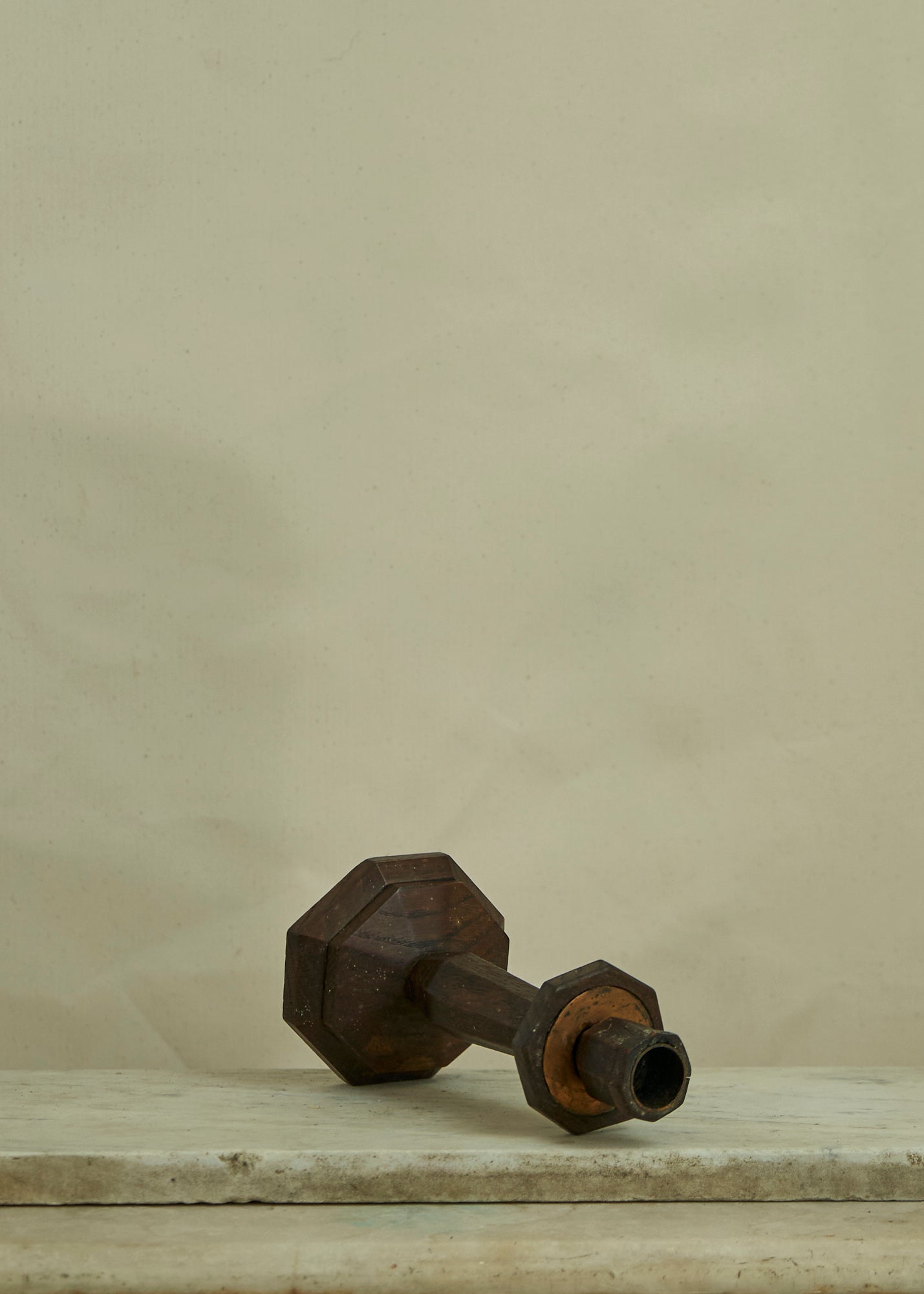 Vintage Folk Art Wooden Candle Stick