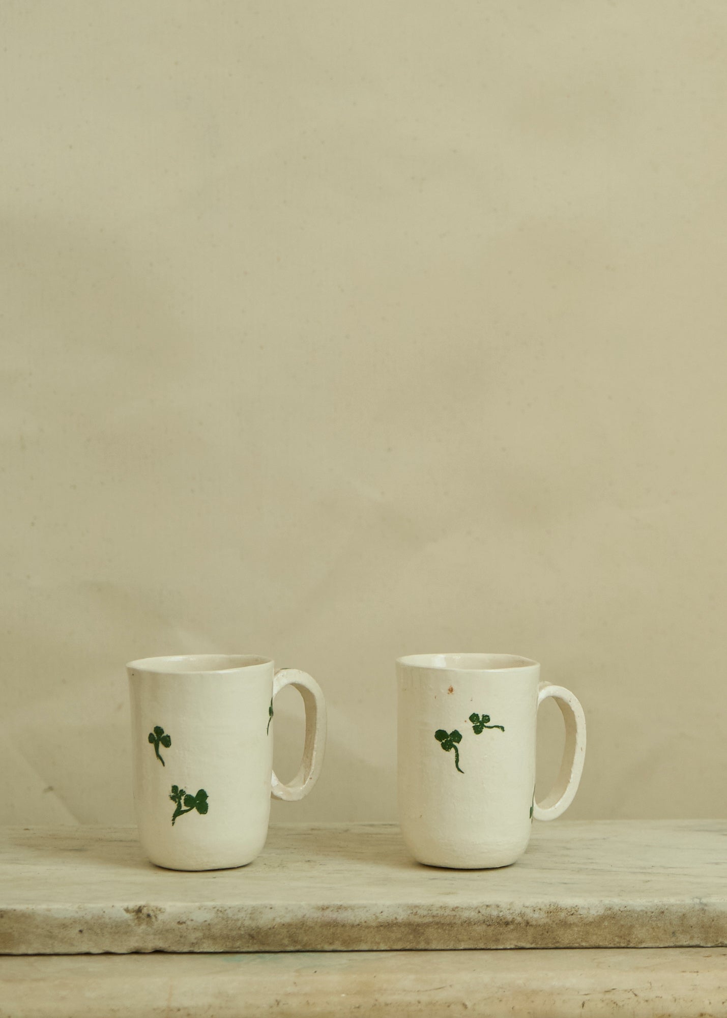 Vintage Studio Pottery Clover Mugs