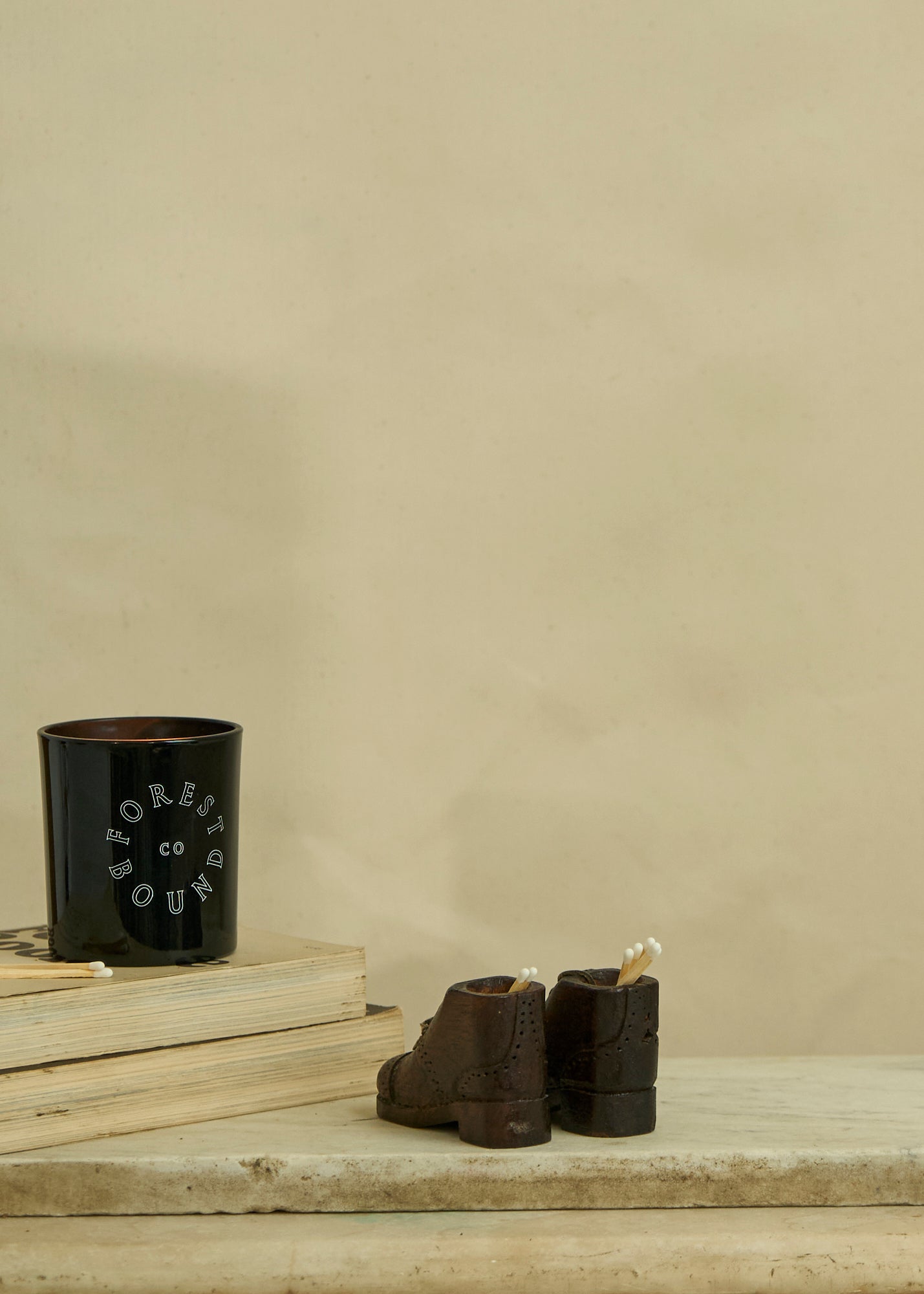 Antique Carved Wooden Pair of Shoes Match Safe