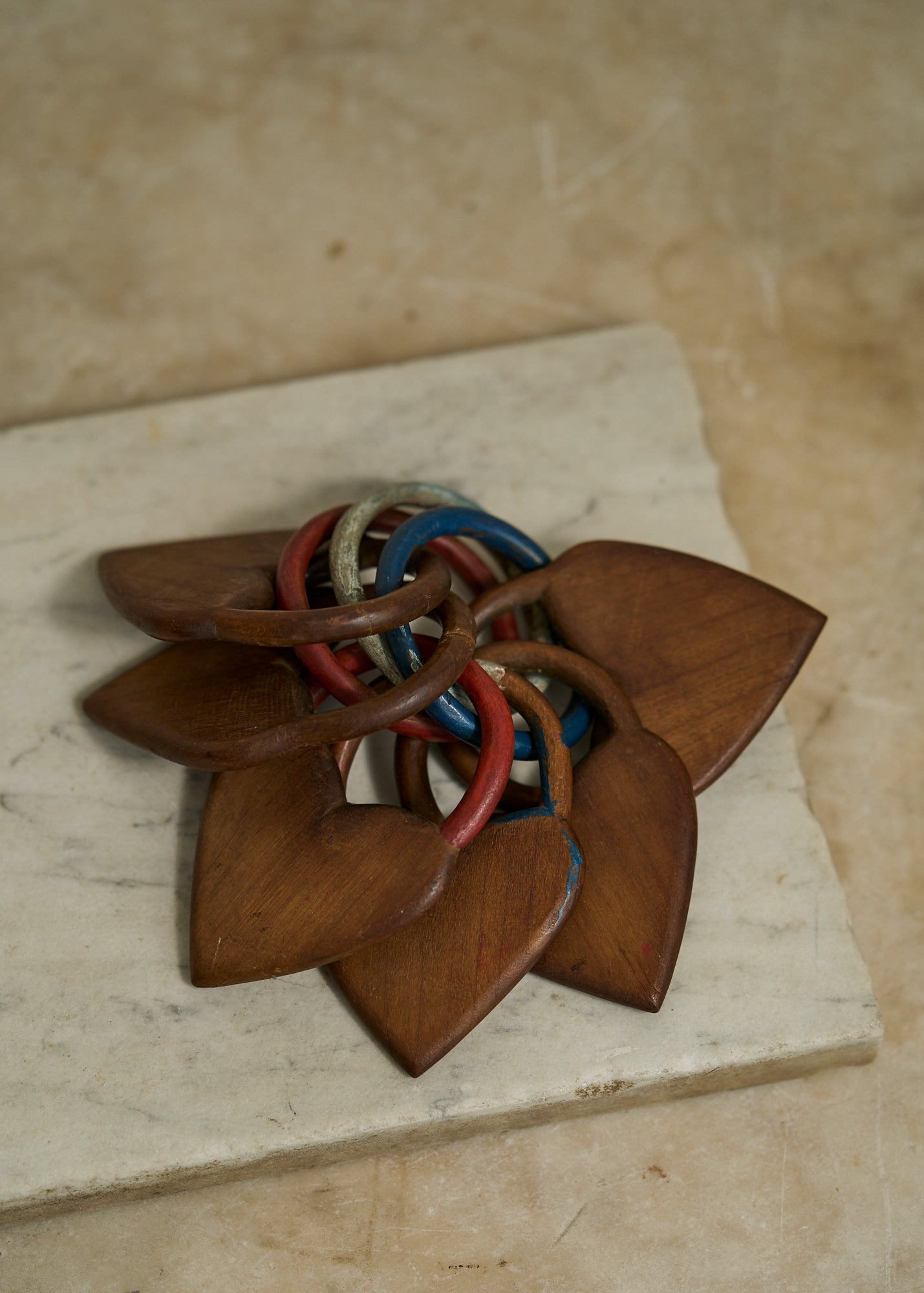 Antique Folk Art Carved Heart Ring