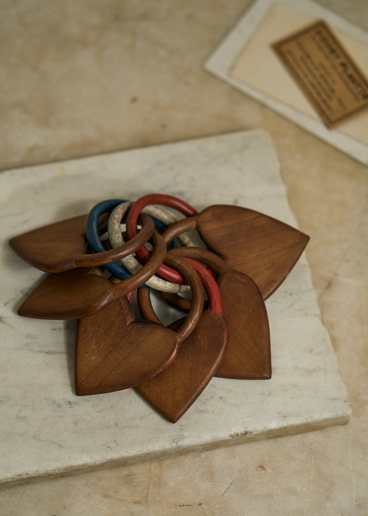 Antique Folk Art Carved Heart Ring