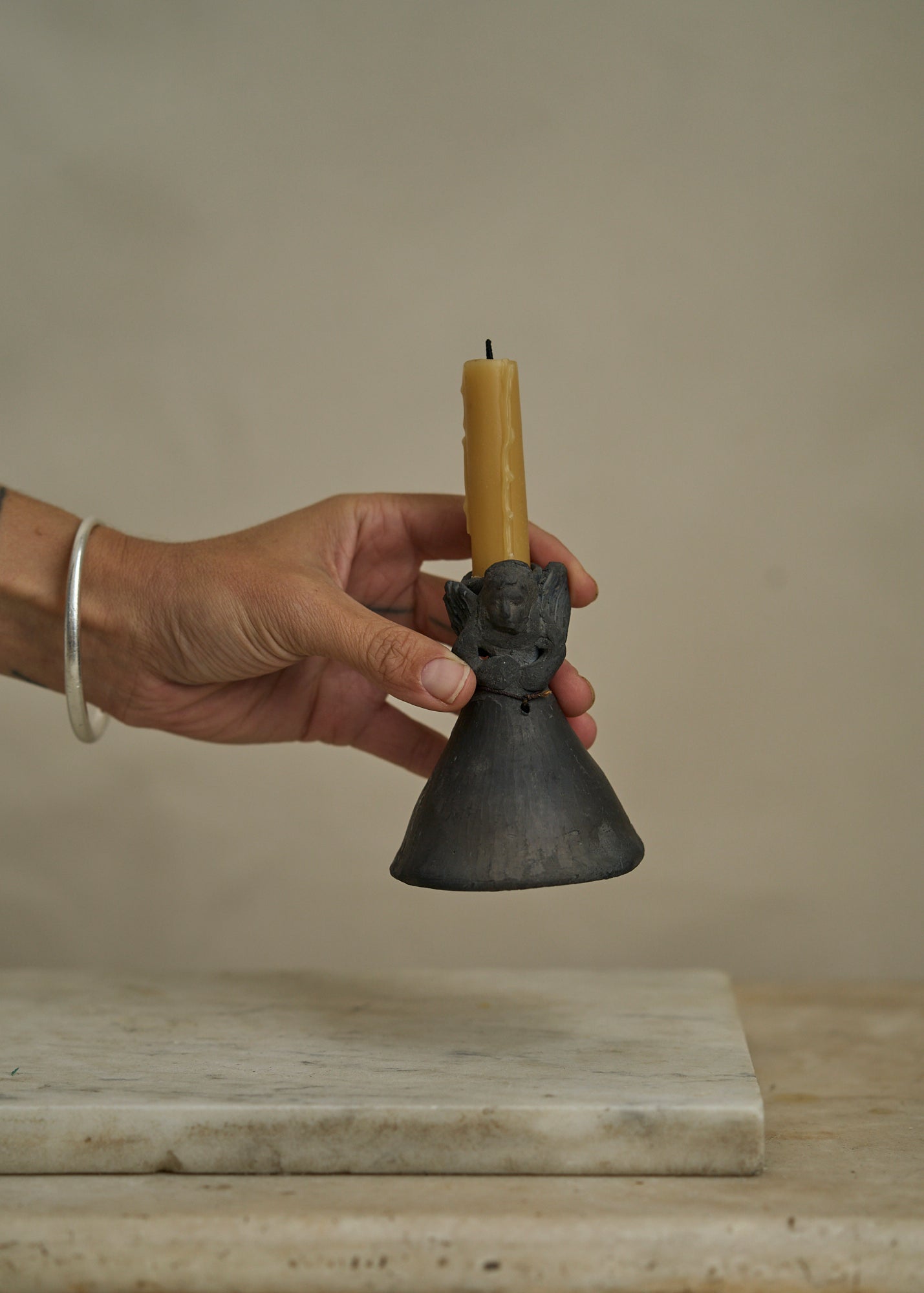 Antique Mexican Ceramic Angel Bells