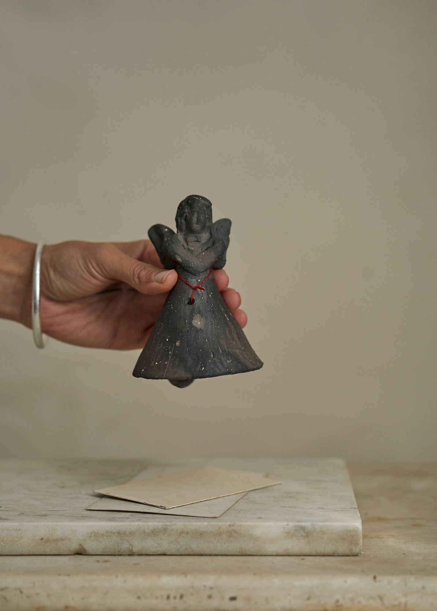 Antique Mexican Ceramic Angel Bells